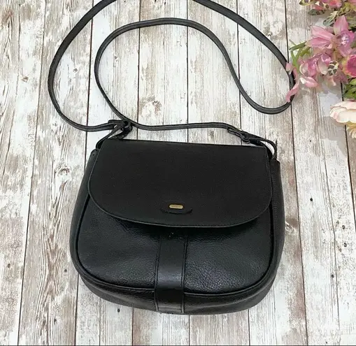 Vintage BALLY Black Leather Crossbody Bag