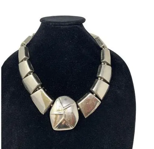 American Vintage Vintage Silver Tone Necklace Chunky Statement Art To Wear