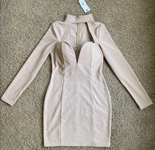 Rare London New high neck cut - out dress Sz L