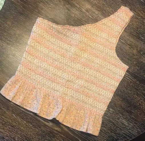 American Eagle  one shoulder smocked top