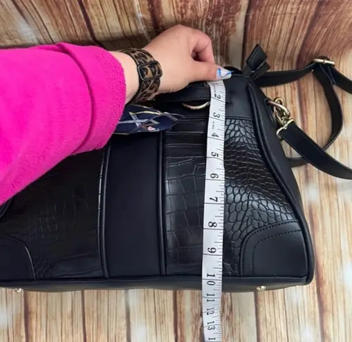 Jose Hess Leather Black Handbag Satchel Purse The Danbury Mint Crossbody