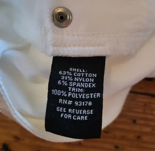 Premise Asymmetric Lace Hem Detail Capri Pants Cotton Blend White Size 12