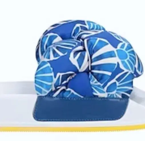 La Double J Printed Braided Flat Sandals size 8 Blue