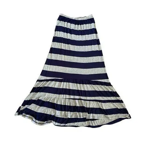 B Jewel Striped High Low Maxi Skirt Beach Summer Boho Bohemian Casual