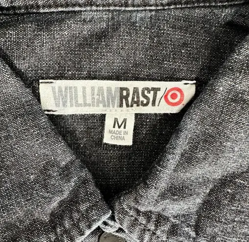 William Rast Women's | | Dark Blue Denim Long Sleeve Studded Pockets Snap Top