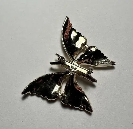 Vintage Rhinestone Butterfly Insect Signed Gerry’s Gold Tone Brooch Pin
