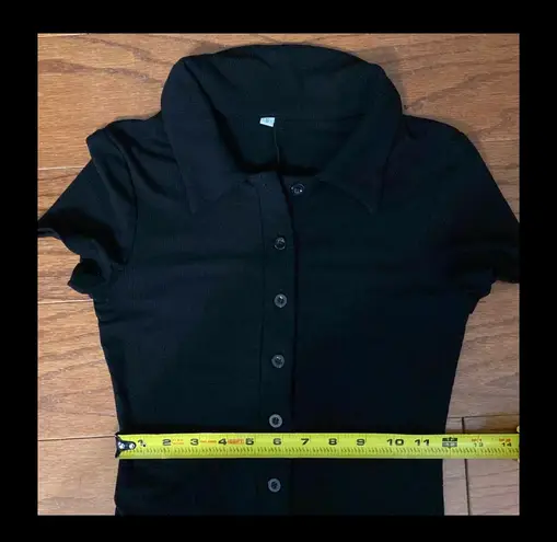 SheIn shortsleeved black ribbed Romper - size small NWNT