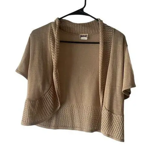 Sweet Kizz Y2k Women's Size Large USA Tank Open Front Cardigan Sweater Brown