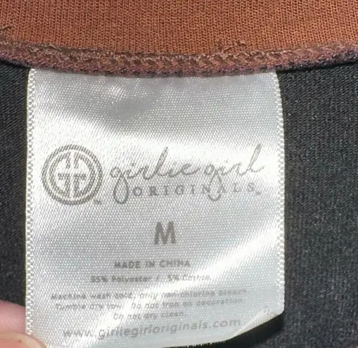 Girlie Girl Originals Football Fan Tee Shirt Black Brown Helmet Top Size M Size M