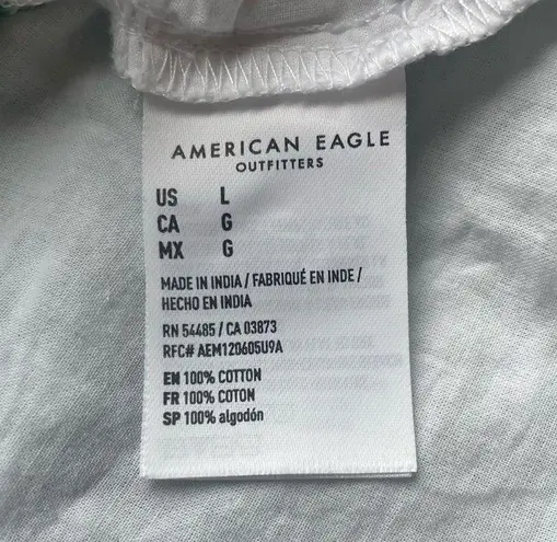 American Eagle America Eagle Green White Striped Strapless Ruffle Top Dress Womens Size Large