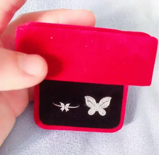 Diamond bow ring women fashion personality design exquisite Silver - Image 1