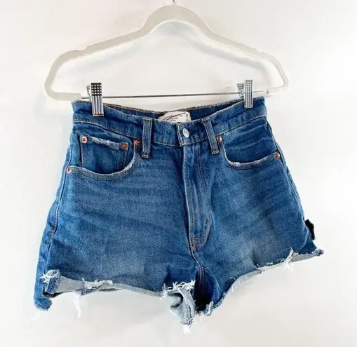 Abercrombie & Fitch  The Cutoff Shorts High Rise Curve Love Dark Wash Blue 26 / 2