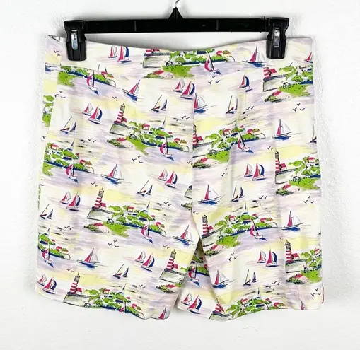 ISLAND REPUBLIC Cotton Blend Sailboat Print Skort, Size 8