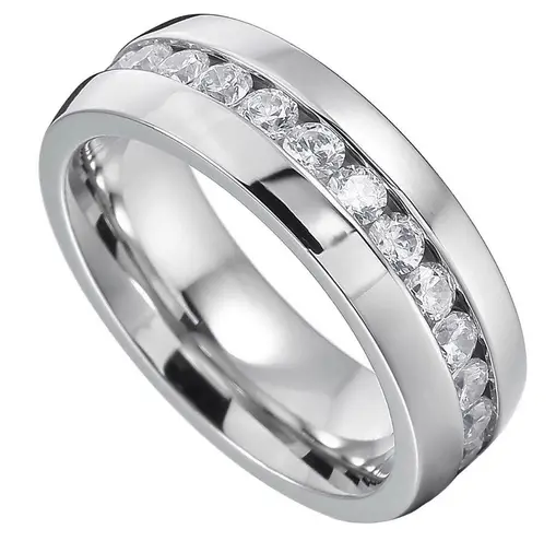 Men's Women's 8mm Stainless Steel Ring Silver