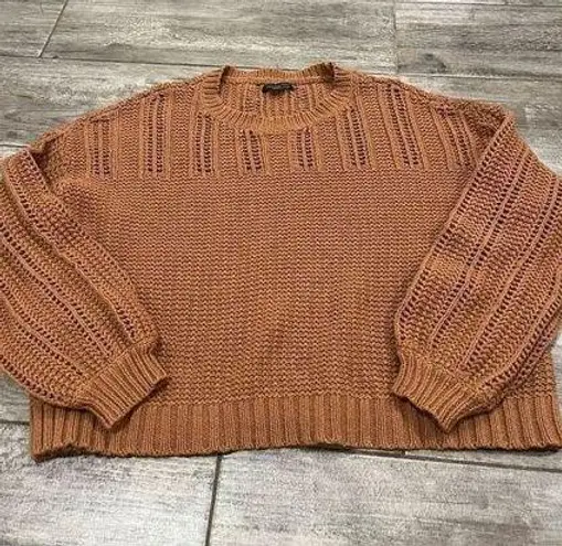 American Eagle  Cropped Cable Knit Brown Sweater Size XL