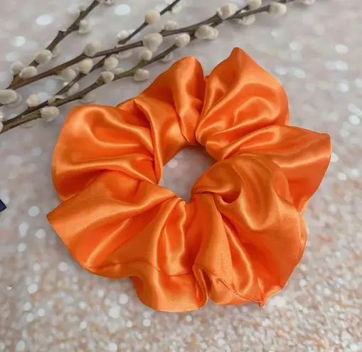 Jumbo Orange Satin Scrunchie Oversized Scrunchie Xxl Scrunchie