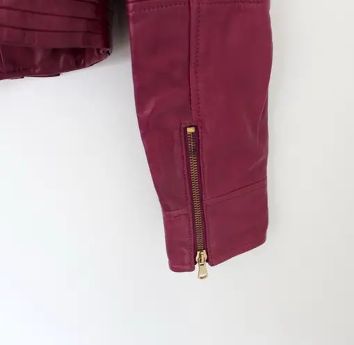 Red Valentino Raspberry Red Leather Jacket size XXS
