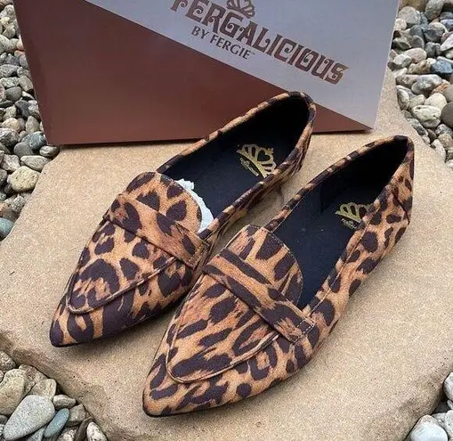 Fergalicious By Fergie Womens Flat Shoes Pointed Slip On Leopard JEMM Brown 9.5M