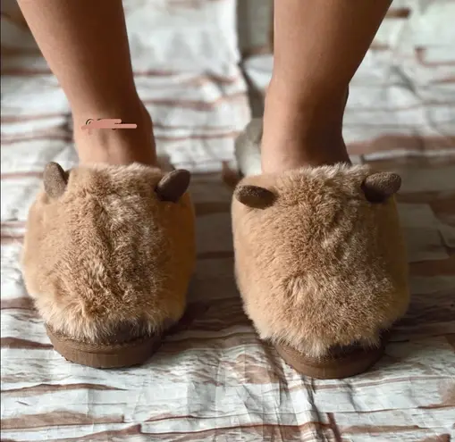 Refresh Mocha Teddy Bear Fleece Lined Slipper