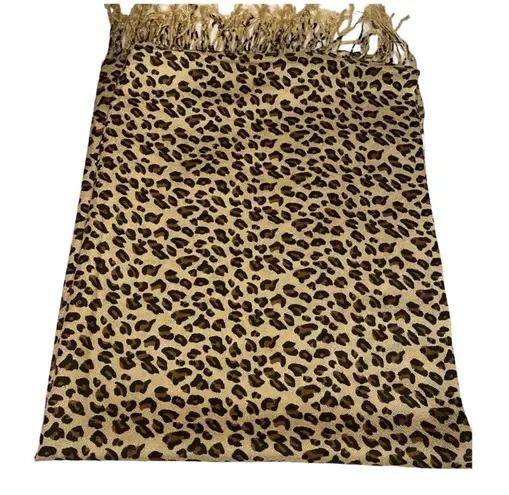 NWOT Leopard Cheetah Wrap Scarf Brown Travel Gift