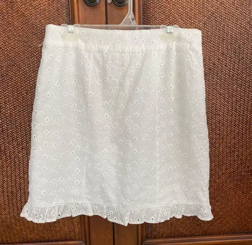 Francesca's white eyelet lace mini skirt