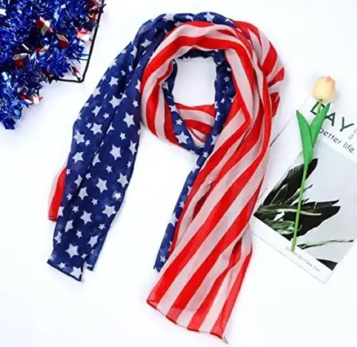 USA American Flag Patriotic Scarf for Patriotic Day Theme Festival Daily Life Multiple