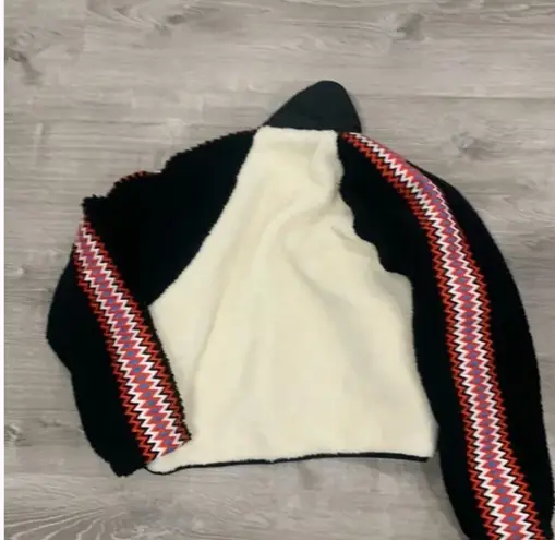 Free People Movement NEW Free People Hit The Slopes Printed Fleece Jacket Size XS Varsity Combo