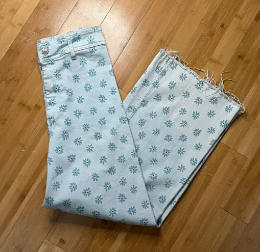 ZARA Floral Denim Jeans