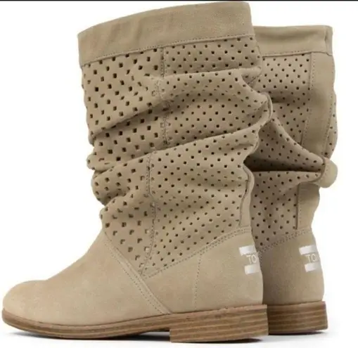 Toms  Serra suede slouch perforated boots Sz 6 A4