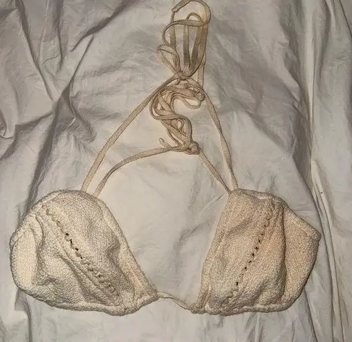 Elegant Cream Halter swim bralette Size undefined