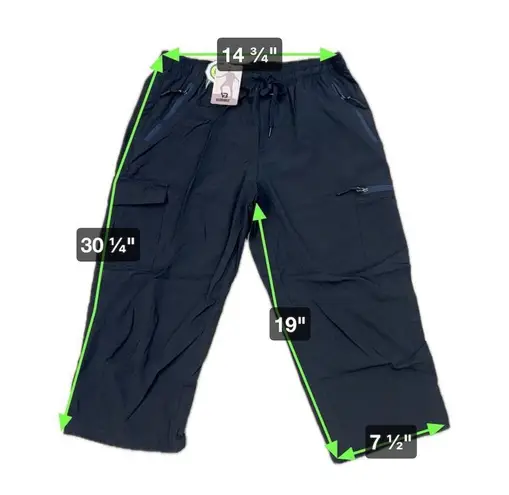 VEOBIKE Cargo Capri Water Resistant Cargo Capri Pants Navy Size Large