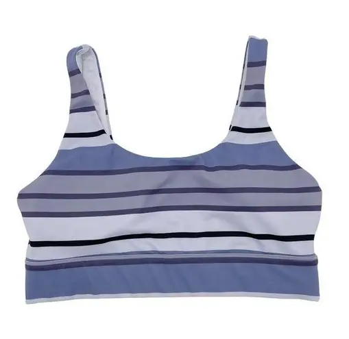 Zyia Active Purple Horizon Light n Tight Sports Bra Striped Women's Size Medium