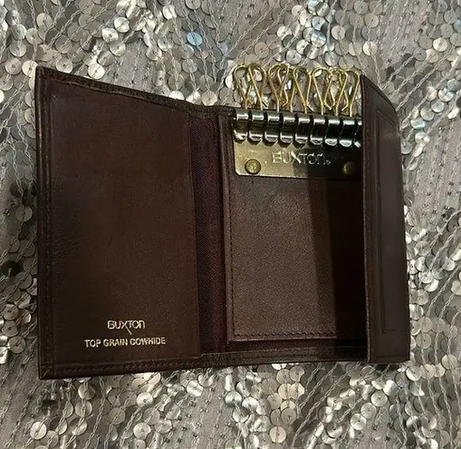 Buxton Top Grain Cowhide Brown Leather 8 Key Holder🔑