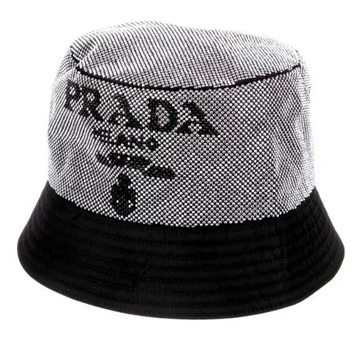 Prada  Re-Nylon Logo Studded Bucket Hat - Image 1