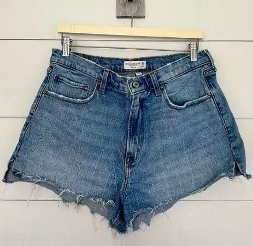 Abercrombie & Fitch Women’s 32 Blue Denim Mom Short High Rise Curve Love