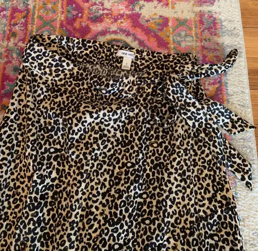 Nine West Leopard Midi Skirt Size Small thumbnail 4