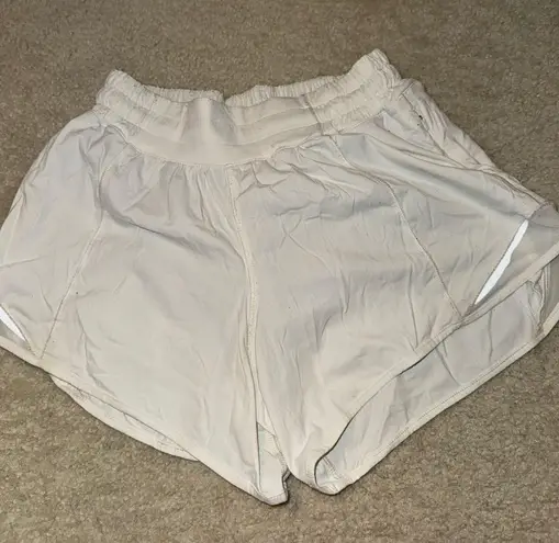 Lululemon White Lulu hotty hot shorts