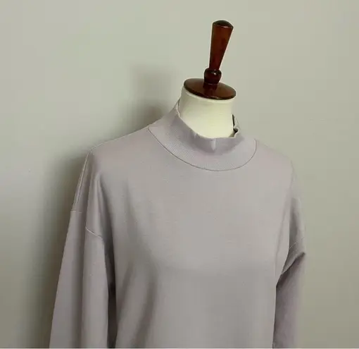 All In Motion Sweatshirt French Terry Cargo Pocket Thumbholes Mock Neck Cropped