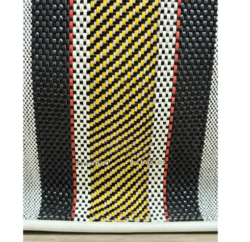 Proenza Schouler Medium Woven Stripes Tote Shoulder Bag White/Black/Yellow