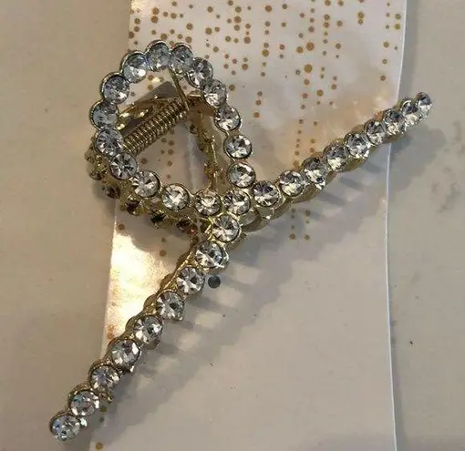 Rhinestone gold nwt claw hair clip 4.5”