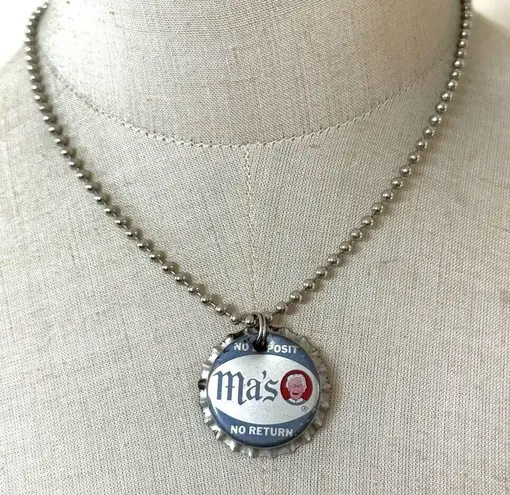 Ma's Root Beer Vintage Cork Lined Bottle Cap pendant necklace.