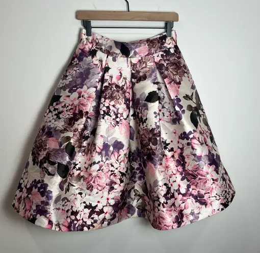 Eliza J Floral A-Line Skirt with Pockets