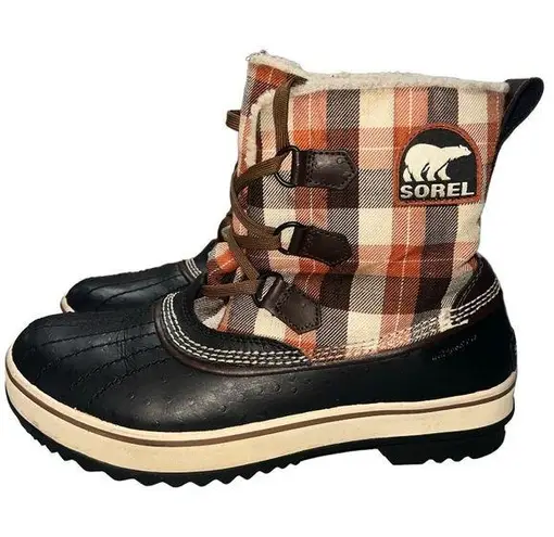 Sorel  Boots Tivoli Plaid Waterproof‎ Faux Sherpa Lined Winter Waterproof Size 10