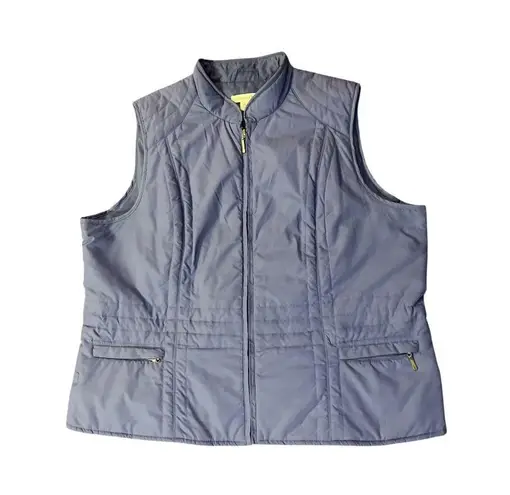 Coldwater Creek Vest Womens XL 18 Purple Zip Lined Pockets Travel Layer Used