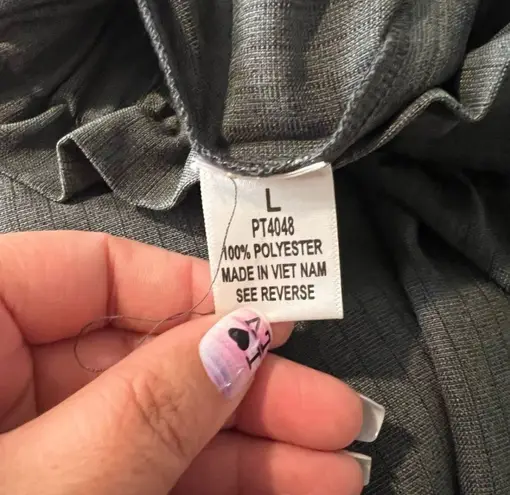 Impulsive Women’s Pinstripe High Waist Wide Leg Pull On Pants Grey Size Large