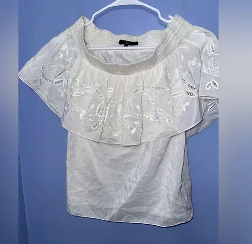 Tibi Carmen Off The Shoulder Eyelet Cotton Silk Blend Top NWOT Size XS $365 Msrp