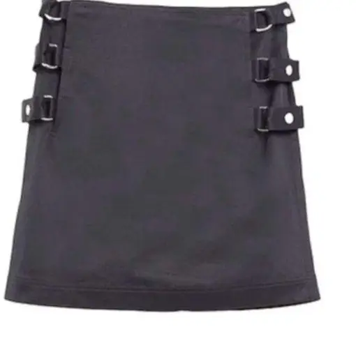 Helmut Lang buckle straight skirt black size 8