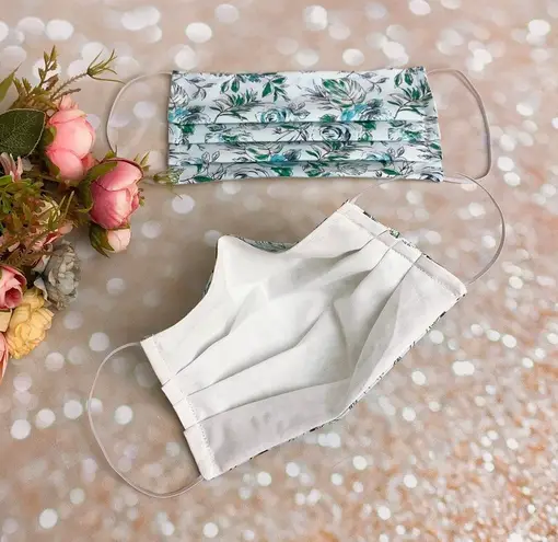 Baby Blue Floral Premium Cotton Face Mask Multiple