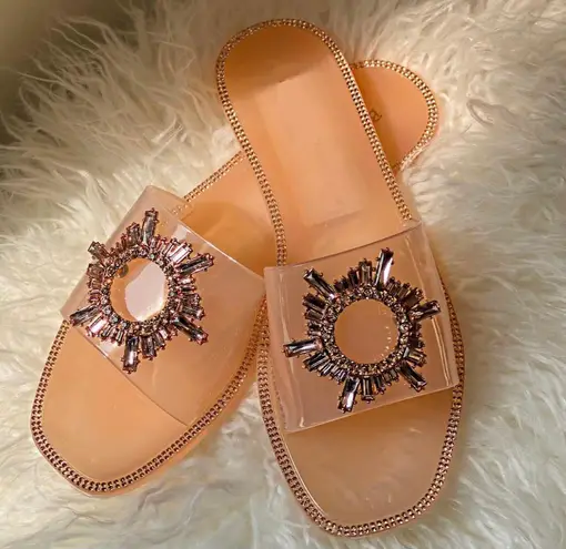 Nude Rhinestone Jelly’s Tan Size 9