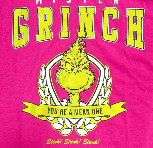 Dr. Seuss Mister Grinch You’re a Mean One Graphic Tee Shirt Pink Size Medium